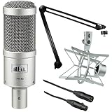 Heil Sound PR 40 Dynamic Cardioid Studio Microphone Bundle with PRSM Shock Mount, PL2T Overhead Studio and Broadcast Boom Mount and Microphone Cable