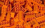 Imex 2x4 Stud Tangerine Compatible Bricks, 100pc