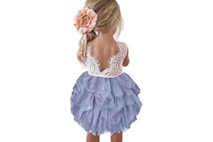 Topmaker Backless A-line Lace Back Flower Girl Dress