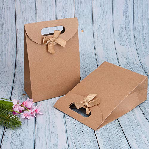 Livder 24 Pack Brown Kraft Paper Bag Gift Party Bags (7.9 x 5.5 x 2.8 Inches)