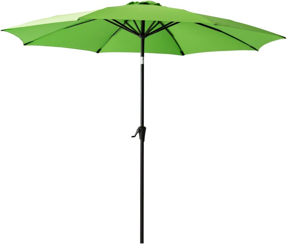 Aqua Blue Flame Shade 9 Led Half Outdoor Patio Market Umbrella With Solar Lights And Tilt For Outside Deck Terrace Or Balcony Shade