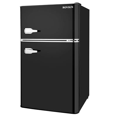 ROVSUN 3.2 CU FT Double Door Compact Refrigerator with Freezer