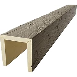 8"W x 4"H x 12'L 3-Sided (U-Beam) Hand Hewn
