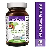 New Chapter Perfect Prenatal Vitamins Fermented with Probiotics   Wholefoods   Folate   Iron   Vitamin D3   B Vitamins   Organic Non-GMO Ingredients - 96 ct