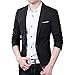 Mens Slim Fit Casual One Button Blazer Jacket Black 6XL