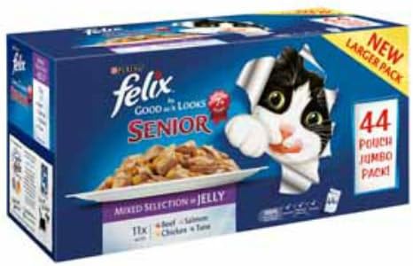 Felix Agail Senior Mixed Variety Pack Cat Food 44 X 100g Amazon Co Uk Kitchen Home