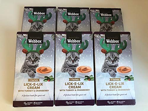 Webbox Lick-e-Lix Cream with Turkey and Cranberry 5 x 15g Sachets (Pack of 6)