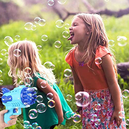 2PCS Automatic Bubble Machine Gun for Toddlers, 12 Hole Bubble Maker Summer Toy for Kids, Bubble Blower with Light Party Favors Bubble Blower for Boys Girls, Outdoor Children\'s Toys Gifts