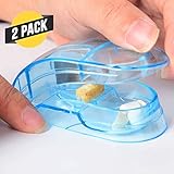 Qtimal 2 Pack Pill Splitter For Small Pills or Large Pills, Patented Tablet Cutter with Ergonomic Stylish Design and Sturdy Sharp Cutting Blade for an Accurate Cut