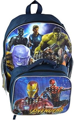 Marvel Avengers 16" Backpack Set With Lunch Bag, Pencil Pouch, Water Bottle and More (6 Pc Set)