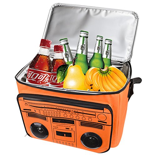 Bluetooth Speaker Cooler Bag,VOLADOR Insulated Cooler Bag with Wireless Bluetooth Speaker,Waterproof Picnic Cooler Bag Sandy Beach Tote Box