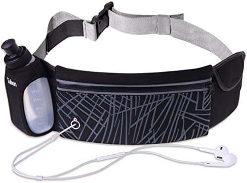 ASSport Running Waist Packs with Bottle, Fitness Belt bag Pouch with Zipper For Runners Sports Fitness Running Cycling Hiking Travelling Workout
