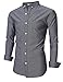 MrWonder Men's Casual Slim Fit Button Down Dress Shirt Long Sleeve Solid Oxford Shirt