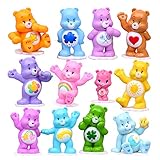 Rainbow Bear Figures 12pcs Cake Topper Toy, Bears Figurine Collection Playset with Wonderheart Bear, Funshine Bear, Cheer Bear