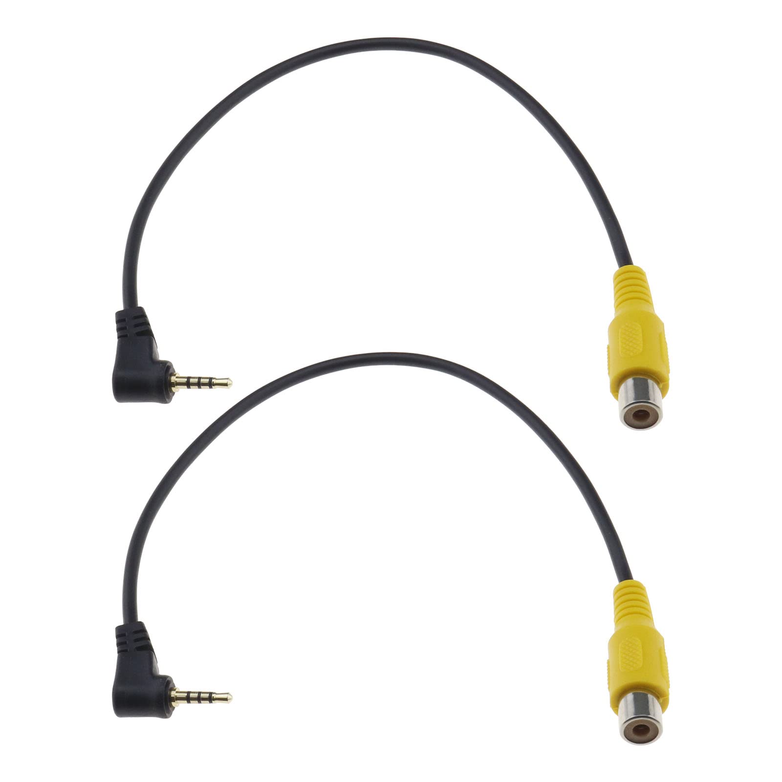 Create idea 2PCS 2.5mm TRRS Male to RCA Female Cable Car GPS Navigator Video AV Input RCA Adapter Cable Audio Cable Converter Cord Connection Lead 26cm