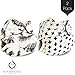 Bumworks Charcoal Double Gusset Bamboo Pocket Cloth Diapers with Bamboo 4 Layer Inserts (Set of 2) - Perfect Designs for Boys and for Girls - Makes for Great Shower Gift (Feather and Swiss Cross)