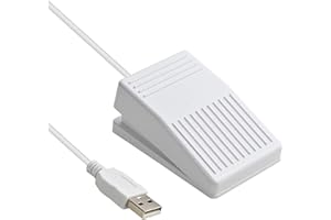 iKKEGOL Upgraded USB Foot Pedal Switch Optical Full Quiet No Tactile Feel Sound Quick-Tap Programmable PC Gaming Footpedal Single Control Map Mouse Keyboard for Push to Talk, Transcription HID