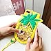 Yellow Glitter Flowing Pineapple with Strap Case for iPhone 7Plus 7+ 8+ 8Plus 5.5 Screen 3D Soft Silicone Rubber Material Ultra Thick Protective Cute Bling High Fashion Gift for Kids Women Teens Girls