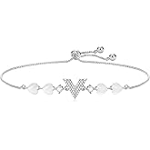 yongder Dainty Adjustable 14k Gold/Silver Plated Heart Chain Bracelets for Women