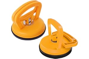 BAUSATZ Suction Cups for Glass Suction Cups to Lift Glass Suckers Lifters Suction Cups for Glass Window Dent Puller Kit Vacuum Suction Cup Material Lift Tile 100kg Load Capacity 11.8cm 2 Packs Yellow
