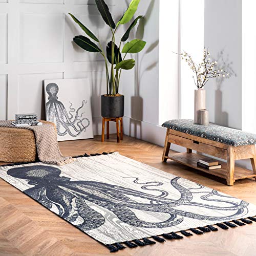 nuLOOM-Thomas-Paul-Printed-Octopus-Over-Board-Tassel-Area-Rug-3-x-5-Ivory 518Rgk50G9L
