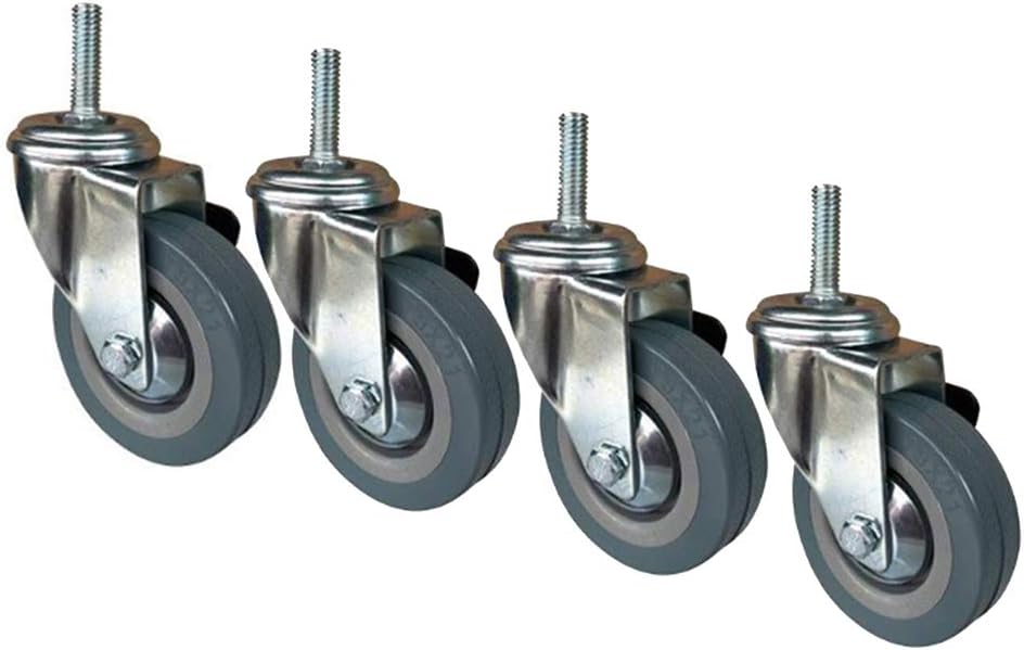 WYBMR Lot De 4 roulettes pour Meubles 75/100mm Caoutchouc roulettes