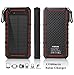 Solar Charger 13500mAh,WBPINE Waterproof Power Bank Dual USB with 2 LED Flashlight...