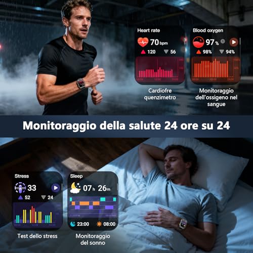 Blackview Men's Smartwatch, Fitness Smart Watch with Bluetooth Calls, 1.91 Inch GPS Smartwatch Military Men 115+ Sports Modes, Heart Rate Monitor, SpO2, Torch, Bussla for Android iOS
