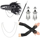 Beelittle 1920s Accessories Headband Earrings Necklace Gloves Cigarette Holder (C3)