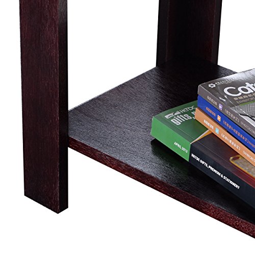 Chair Side Table Coffee Sofa Wooden End Shelf Living Room Furniture Espresso New - Thumbnail 4