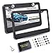 Awindshade Carbon Fiber License Plate Frame 2PCS 2 Holes Black License Plate Frames with Screw Kits Standard Size for US Vehicles