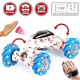 Womdee Remote Control Stunt Car - 2.4G 4WD RC Stunt Drift Vehicle Gesture Sensing Twisting with Light Music, 360 Degree Rotating Side Driving Dancing Christmas Birthday Gift for Boys Girls Kids