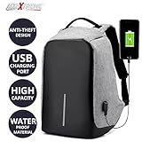 AllExtreme Anti theft Backpack Waterproof Business Laptop Bag with USB Charging Port for 14 Inch Laptop, Notebook, Camera and Mobile (Grey)