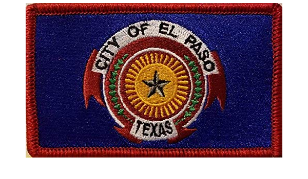 Amazon Com El Paso Texas Flag Embroidered Patch With Hook Loop Morale Tactical Emblem Red Border Arts Crafts Sewing