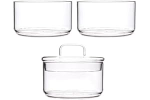 NESTINGHO Stackable Glass Storage Bowls with Lids, 3pcs Set, Multi-Layer Refrigerator Organizer for Salad,