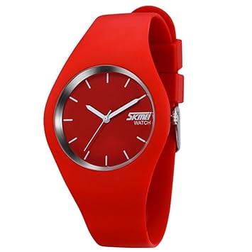 Gosear Wasserdicht Männer Frauen Lässige Sport Silikon Quarz Handgelenk Uhr Armbanduhr Rote