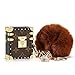 AirPods Case Trunk Luxury Leather Shockproof Silicone Cute Airpods 2 Cover with Keychain Designer Air pod 2 Case for Apple Airpod 1 & 2 Protective Cover for Girls Man Women - Dark Brown