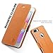 iPhone 7 Plus Case, iPhone 7 Plus Wallet Case, SHIELDON Genuine Leather Flip Magnetic Wallet Full Protection Cover Case with Card Holder and Kickstand Compatible with iPhone 7 Plus (5.5 inch) - Brown