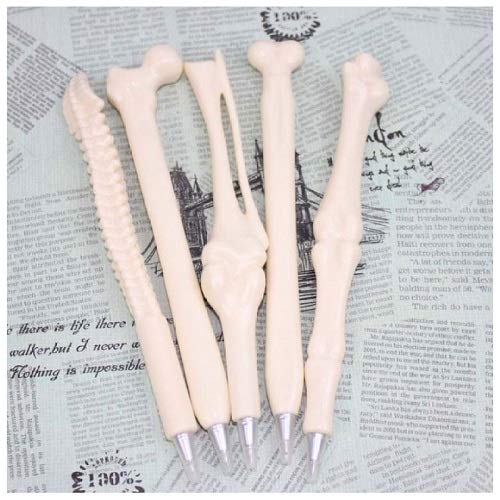 5pcs Rollerball Pen Premium Gift Gel Black Ink Pen Novelty Bone Shaped Ball point Pen Student Stationery Tools