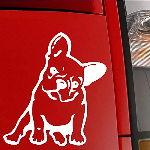 OKDEALS White Black French Bulldog Dog/Pet Vinyl Decal Car Window Wall Sticker Laptop Decal (White)