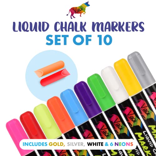 Vaci Neon Liquid Chalk Markers Erasable Chalk Pens for Chalkboard
