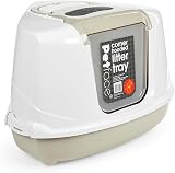 Petface Hooded Corner Cat Litter Tray 56L x 38W x 46H cm with Scoop