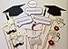 7-gost 17PCS 2021 Graduation Grad Party Masks Photo Booth Props Mustache on A Stick