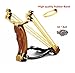 Yusylvia Aluminum Alloy Hunting Slingshot with 2 Rubber Bands 100 Mud Beads and Storage Bag, Outdoor Athletics Catapult