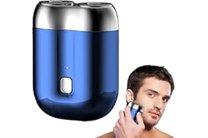 FODEUXP 2025 New Model Mini Dual-Head Electric Shaver, Upgraded Pocket Shaver USB Mini Shavers for Men, Washable Double Head Rechargeable Waterproof Compact for Travel (Blue)
