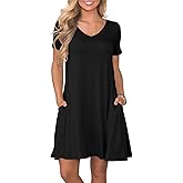 lionstill Women's Casual T Shirt Dress Summer Short Sleeve Swing Dresses with Pockets