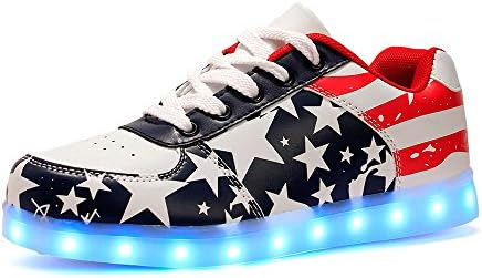 XI WEI HU Unisex Women Men USB LED Shoes Light up Sneakers(Women Size)