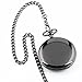 Classic Smooth Surface Black Pocket Watch with Chain