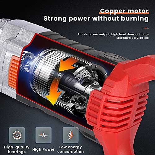 Anbull Electric Concrete Vibrator,1800W 2m Vibrating Needle, Vibrating Needle For Concrete 5500rpm, The Diameter Of The Vibrating Bottle Of The Concrete Vibrator Is 35mm, With Handle