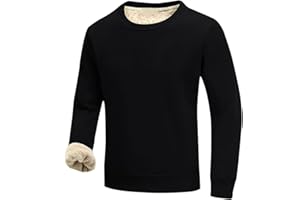 Gihuo Men's Warm Crewneck Sherpa Lined Fleece Sweatshirt Pullover Tops